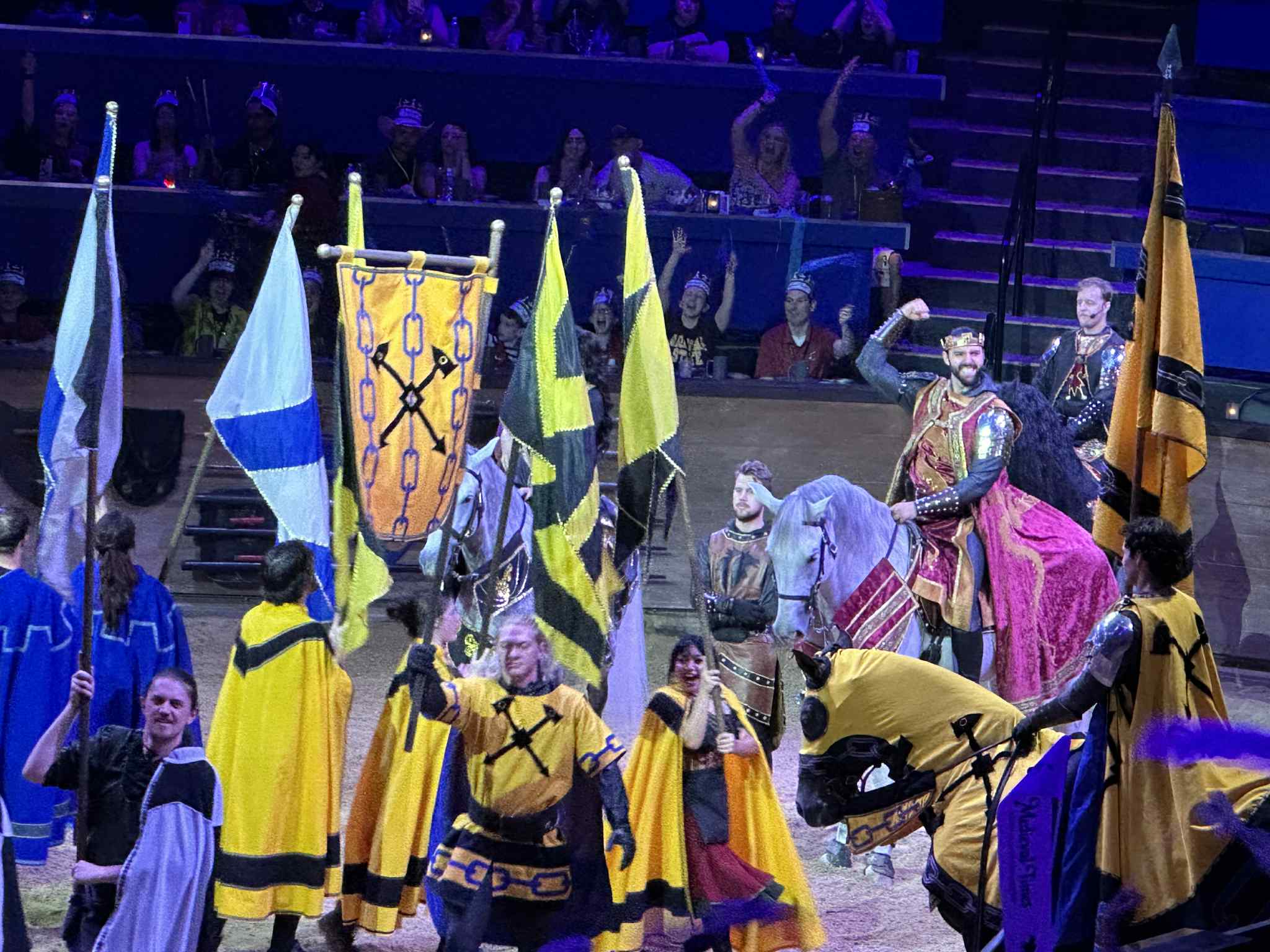 Travis Jones on horseback at Medieval Times opening ceremony parade
